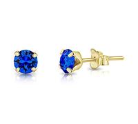 DTPSilver - 925 Sterling Silver Yellow Gold plated * SMALL * Round Stud Earrings made with Glittering Crystals from Swarovski® Elements - Diameter: 5 mm - Many Colours to choose from