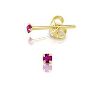 DTPSilver - 925 Sterling Silver Yellow Gold plated * TINY * Round Stud Earrings made with Glittering Crystals from Swarovski® Elements - Diameter: 2 mm - Many Colours to choose from