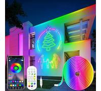 DTQJ LED Strip Lights 5M,Neon Rope Bluetooth RGBIC Lumi Light Strips with App & Remote,Color Changing Led Lights for Bedroom,Music Sync Dimmable Lighting for Room, Kitchen, Ceiling & Party Decor