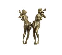 DTREEL 2Pcs Brass Sexy Beauty Nurse Miniature Statue Model Decoration,Interesting Woman Sculpture Body Art Car Tabletop Decoration Otaku Gift Key Chain Pendant
