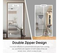 DTREEL Pet-safe Cat Door, Balcony Door For Living Room, 85 X 200 Cm, Mosquito Net, Thick Cat Door With Zipper, Cat Door, Balcony Door For Living Room, Bedroom, Terrace(85x210cm)