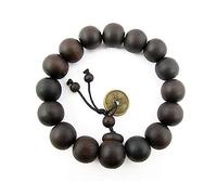 DTREELS 12MM Imitation Black Peach Wood Bead Bracelets Mala Buddha Buddhist Wrist Tibet Prayer Bracelet Bangle Ornament