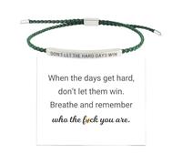 DTREELS Dont Let The Hard Days Win Bracelet, Stainless Steel Handmade Engraved Inspirational Bracelet for Women To My Daughter, Adjustable Handmade Braided Bracelet, Best Friend Inspirational Jewelry