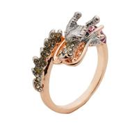 DTREELS Dragon Ring, Gothic Gold Dragon Head Ring, Vintage Chinese Dragon Open Rings, Hip Hop Rock Dragon Animal Jewelry, Simple Fashion Creative Jewelry for Women Men Gift, 7 UK, Metal, No Gemstone