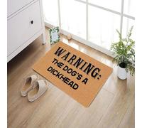 DTREELS Funny Doormat Warning The Dog's A Dickhead Doormat, Funny Welcome Floor Mats Outside Inside Non Slip with Rubber Backing, Front Door Mat Indoor Entrance, Dog Funny Gift Outdoor Doormat