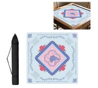 DTREELS Mahjong Mat (33"x33"), Non-Slip Noise Reduction Gaming Mat, with Drawstring Bag, Perfect for Poker, Board Game, Card Games, Tile Games, and Dominoes, Easy to Carry Outdoor with Storage Bag