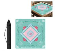 DTREELS Mahjong Mat (33"x33"), Non-Slip Noise Reduction Gaming Mat, with Drawstring Bag, Perfect for Poker, Board Game, Card Games, Tile Games, and Dominoes, Easy to Carry Outdoor with Storage Bag