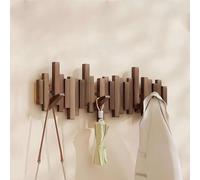 DTREELS Natural Wood Wall Mounted Coat Rack, Natural Wood Wall Mounted Piano Coat Rack, Flip Down Wall Hook Rack, Entryway Wall Art Hook, for Hanging in Entryway, Bathroom, Home Office