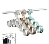 DTREELS Six-Hole Circle Hanger, Multi-Function Wardrobe Coat and Tie Hangers, Ring Hole Slots for Space Saving, Household Belt and Scarf Organizer, Scarf Hanger Holder for Ties Belts Socks