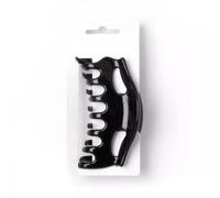 DTrendz | Classic Double Tooth Black Clamp - 8cm | Polystyrene Plastic with Metal Hinge | Durable Hair Accessory for Women and Girls | Traditional Style Hair Clip | Great for All Hairstyles