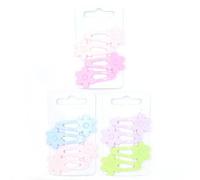 DTrendz - Pack of 6 Daisy Flower Sleepies - 3.5cm, Flower Mixed Colour Hair Snap Sleepies for Girls, Baby, Kids,Silver Coloured Metal Sleepies, Daisy Flower Hair Accessories