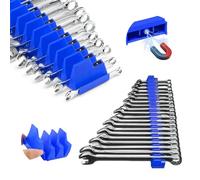 Dtructiew 48-Piece Magnetic Wrench Organizer Set for Tool Drawers, Modular SAE/Metric Tool Storage with Labeled Slots, Perfect Tool Storage Holder, Father's Day/Birthday Gift for Mechanics, Blue