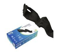 Dts Protect Nitrile Gloves - Disposable Box Of 100 - Black, Free From Latex, Ppe, Sterile, Medical And Surgical (Extra Small)