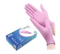 DTS PROTECT Nitrile Gloves - Disposable Gloves Box of 100 - Pink Gloves - Free from Latex Gloves - PPE Gloves, Sterile Gloves, Medical Gloves and Surgical Gloves (Small)