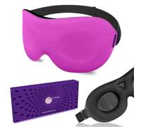 DTS Sleep Mask for Side Sleepers Women Men Complete Light Blocking Night Blindfold Zero Pressure 3D Cups with Adjustable Strap Soft Memory Foam Eye Cover Sleeping Mask for Nap Travel Work Home Pink