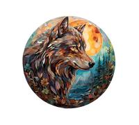 DTSFHTDAL 1 PCS Stained Acrylic Window Hanging Animal Decoration Suncatcher for Window Suncatchers Window Wall Hanging Ornament Window Hangings with Chain and Hook Indoor Hanging Art (Wolf)