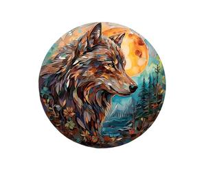 DTSFHTDAL 1 PCS Stained Acrylic Window Hanging Animal Decoration Suncatcher for Window Suncatchers Window Wall Hanging Ornament Window Hangings with Chain and Hook Indoor Hanging Art (Wolf)