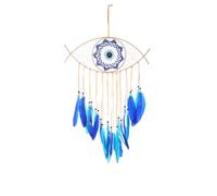 DTSFHTDAL 1PCS Evil Eye Dream Catcher Devil's Eye Dreamcatcher Wall Mount Evil Eye Dream Catcher Wall Decor Hotel,Apartment,Home Art Decoration (Light Blue)