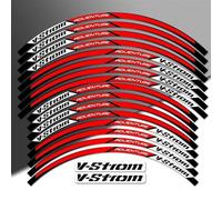 DTSGCX Sticker Kit Motorcycle Rim Set Wheel Decal Waterproof Reflective Sticker For Suzuki DL650 DL1000 For V Strom 1050 XT 650(Rosso)