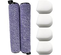 Dttery 2 Brush Rolls and 4 Foam Filters Replacement for Shark WD100 WD101 WD200 WD201 HydroVac Cordless Pro XL 3-in-1 Vacuum