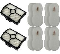 Dttery HZ3002 Filter Kit Replacement for Shark Stratos UltraLight DuoClean PowerFins Corded Stick Vacuum HZ3000 HZ3002 HZ4000 HZ4001AMZ HZ4002 Part XFFKHZ3000 XHFHZ3000, 4 Foam and Felt, 2 HEPA