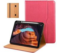 DTTO Case for iPad (A16) 11th Generation 11 Inch 2025, iPad 10th Generation 10.9 Inch 2022, Premium Leather Business Folio Stand Cover with Pencil Holder - Auto Wake/Sleep, Watermelon Red