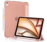 DTTO Case for iPad Air 11 Inch M3/M2 (2025/2024) / iPad Air 5th/4th Generation 10.9 Inch (2022/2020), Soft Translucent Frosted Back Cover Smart Trifold Stand[Auto Wake/Sleep], Rose Gold