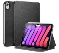 DTTO Case for iPad Mini 7/6, 8.3 Inch Fabric Texture Hard Back Cover with Auto Wake/Sleep, Supports Apple Pencil Charging, Black