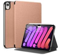 DTTO Case for iPad Mini 7/6, 8.3 Inch Fabric Texture Hard Back Cover with Auto Wake/Sleep, Supports Apple Pencil Charging, Rose Gold