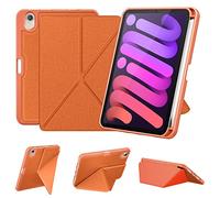 DTTO Case for iPad Mini 7 (A17 Pro) 2024 / iPad Mini 6 2021 8.3 inch with Pencil Holder, Multi-Angle Magnetic Standing Cover for iPad Mini 7th/6th Generation [Auto Wake/Sleep], Orange