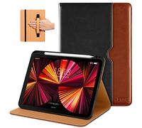 DTTO Case for iPad Pro 11 Inch 4th / 3rd / 2nd / 1st Generation 2022/2021/2020/2018,Premium PU Leather Folio Stand Cover with Hand Strap, Auto Wake/Sleep,Multiple Viewing Angles, Black Brown
