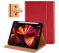 DTTO Case for iPad Pro 11 Inch 4th / 3rd / 2nd / 1st Generation 2022/2021/2020/2018,Premium PU Leather Folio Stand Cover with Hand Strap, Auto Wake/Sleep,Multiple Viewing Angles, Red