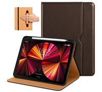 DTTO Case for iPad Pro 11 Inch 4th / 3rd / 2nd / 1st Generation 2022/2021/2020/2018,Premium PU Leather Folio Stand Cover with Hand Strap, Auto Wake/Sleep,Multiple Viewing Angles, Dark Brown
