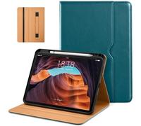 DTTO Copue for iPad (A16) 11th Generation 11 Inch 2025, iPad 10th Generation 10.9 Inch 2022, Premium Leather Pocket Case with Pencil Holder - Auto Wake/Sleep, Blue Green