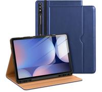 DTTO for Galaxy Tab S10 Plus Case/S9 Plus Case/S9 FE Plus 5G Case 12.4 Inch, Premium Leather Business Folio Cover with S Pen Holder&Hand Strap for Samsung Galaxy Tab S10+/S9+/S9 FE+, Navy Blue