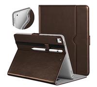 DTTO for iPad 9.7 Inch 5th/6th Generation 2018/2017 Case with Apple Pencil Holder, Premium Leather Folio Stand Cover Case for Apple iPad 9.7 inch, Also Fit iPad Pro 9.7/Air 2/Air - Dark Brown