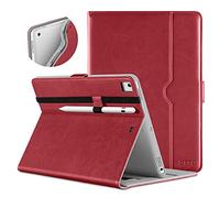 DTTO for iPad 9.7 Inch 5th/6th Generation 2018/2017 Case with Apple Pencil Holder, Premium Leather Folio Stand Cover Case for Apple iPad 9.7 inch, Also Fit iPad Pro 9.7/Air 2/Air - Red