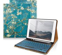 DTTO for iPad 9th/8th/7th Generation 10.2" Case 2021/2020/2019 with Keyboard, 7 Colors Backlit Wireless Detachable Keyboard Premium Leather Folio Cover with Pencil Holder & Pocket, Blossom