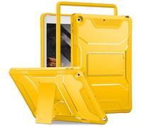 DTTO for iPad 9th/8th/7th Generation 10.2 Inch Case 2021/2020/2019, Built-in Screen Protector, Durable Shockproof Full Body Protective Cover with Kickstand for iPad 10.2", Yellow