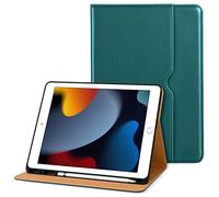 DTTO for iPad 9th/8th/7th Generation 10.2 Inch Case 2021/2020/2019, Premium Leather Business Folio Stand Cover with Apple Pencil Holder - Auto Wake/Sleep and Multiple Viewing Angles, Green