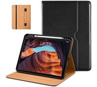 DTTO for iPad (A16) 11th Generation Case 11 Inch 2025, iPad 10th Generation Case 10.9 Inch 2022, Premium Leather Business Folio Stand Cover with Pencil Holder - Auto Wake/Sleep, Black