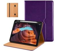 DTTO for iPad (A16) 11th Generation Case 11 Inch 2025, iPad 10th Generation Case 10.9 Inch 2022, Premium Leather Business Folio Stand Cover with Pencil Holder - Auto Wake/Sleep, Dark Purple