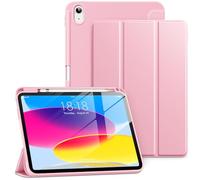 DTTO for iPad (A16) 11th Generation Case 11 Inch 2025, iPad 10th Generation Case 10.9 Inch 2022, Slim Tri-fold Stand Soft TPU Back Protective Cover with Pencil Holder - Auto Sleep/Wake, Pink