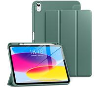 DTTO for iPad (A16) 11th Generation Case 11 Inch 2025, iPad 10th Generation Case 10.9 Inch 2022, Slim Tri-fold Stand Soft TPU Back Protective Cover with Pencil Holder - Auto Sleep/Wake, Midnight Green