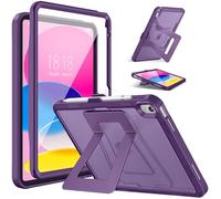 DTTO for iPad (A16) 11th Generation Case 11 Inch 2025, iPad 10th Generation Case 10.9 Inch 2022, [Stable Stand] with Built-in Screen Protector, Rugged Frosted Protective Cover, Deep Purple