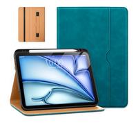 DTTO for iPad Air 11-inch Case M3/M2 (2025/2024), iPad Air 5th / 4th Generation (2022/2020), Premium Leather Business Folio Stand Cover with Pencil Holder - Auto Sleep/Wake, Light Blue New