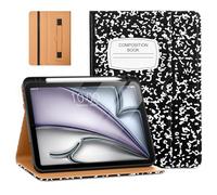 DTTO for iPad Air 11-inch Case M3/M2 (2025/2024), iPad Air 5th / 4th Generation (2022/2020), Premium Leather Business Folio Stand Cover with Pencil Holder - Auto Sleep/Wake, Composition Book