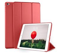 DTTO for iPad Air 2 Case (2014 Released), Ultra Slim Lightweight Smart Case Trifold Stand with Flexible Soft TPU Back Cover for Apple iPad Air 2 (Model A1566/A1567), Red