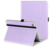 DTTO for iPad Mini 4 Case, Premium Leather Folio Stand Cover Case with Multi-Angle Viewing and Auto Wake-Sleep Function, Front Pocket for iPad Mini 4 - Lavender