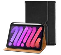 DTTO for iPad Mini 7th/6th Generation Case 8.3 Inch 2024/2021, Premium Leather Business Folio Stand Cover for iPad Mini 7 (A17 Pro) / Mini 6 with Pencil Holder-Multiple Viewing Angles, Black